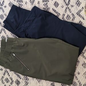 Lot Of 2 Athleta TrekKie North Green Pants & Navy Brooklyn Ankle Pant, Sz. 6.